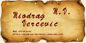 Miodrag Verčević vizit kartica